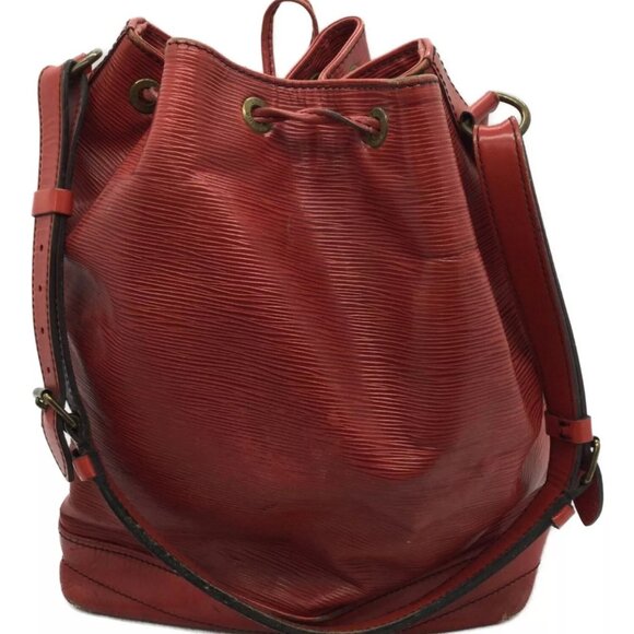 Louis Vuitton Noé Bucket & Drawstring Bag Red Leather Epi - Picture 9 of 10